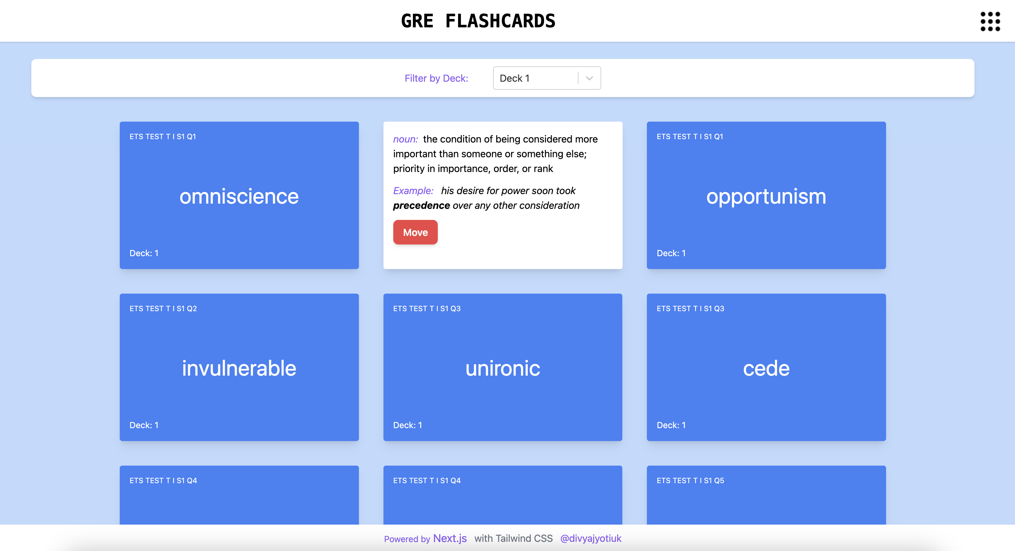 GRE Vocabulary Flashcards